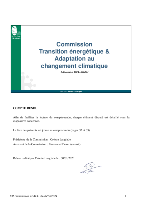 CR - Commission Transition énergétique et Adaptation au changement climatique du 06.12.204